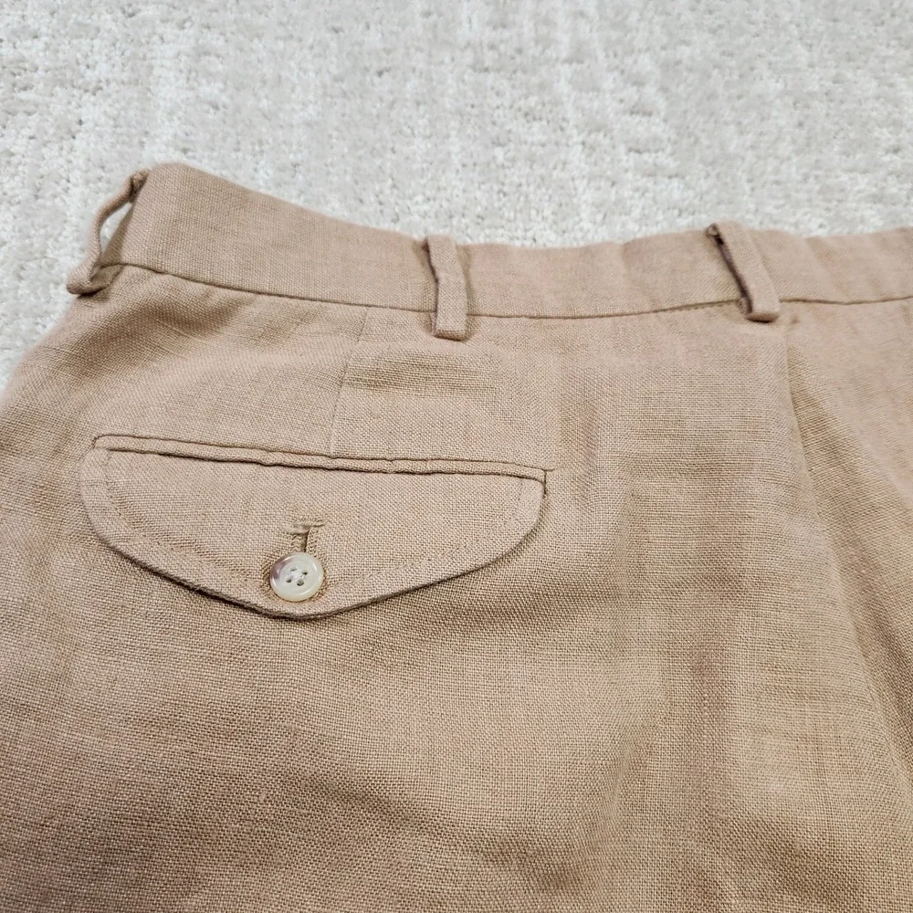 Vintage Polo Ralph Lauren Linen Pants Men 34x30 Pleated High Rise Trouser Flowy